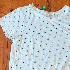 Lucky Brand tee printed with little potted cacti, size S